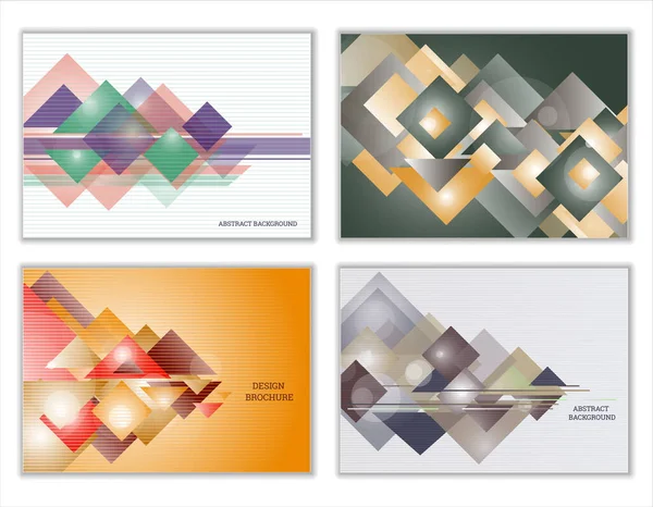 Conjunto Fondos Abstractos Fondo Geométrico Tecnología Brillante Hecho Rectángulos Triángulos — Archivo Imágenes Vectoriales