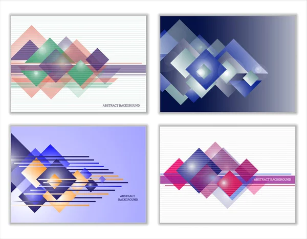 Ensemble Fonds Lumineux Abstraits Inhabituels Courbe Bandes Gradient Parallèles Lustre — Image vectorielle