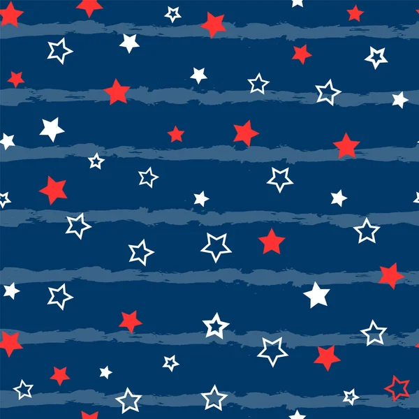 Mnohobarevné Hvězdy Různých Velikostí Házením Bezproblémový Vzorec Design Pro Tkaniny — Stockový vektor