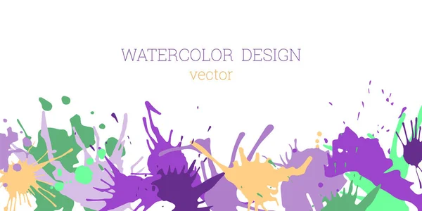 Paints Different Colors Splattered Blots Bright Unusual Multicolored Colorful Watercolor — Stock Vector
