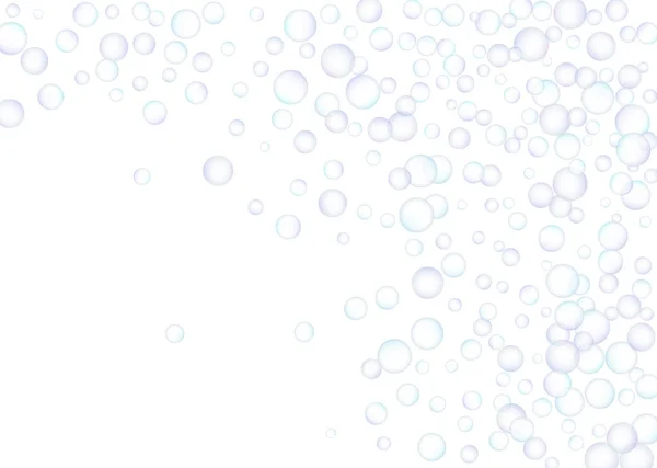 Burbujas Jabón Grandes Pequeñas Dispersas Azar Sobre Fondo Blanco Tonos — Archivo Imágenes Vectoriales