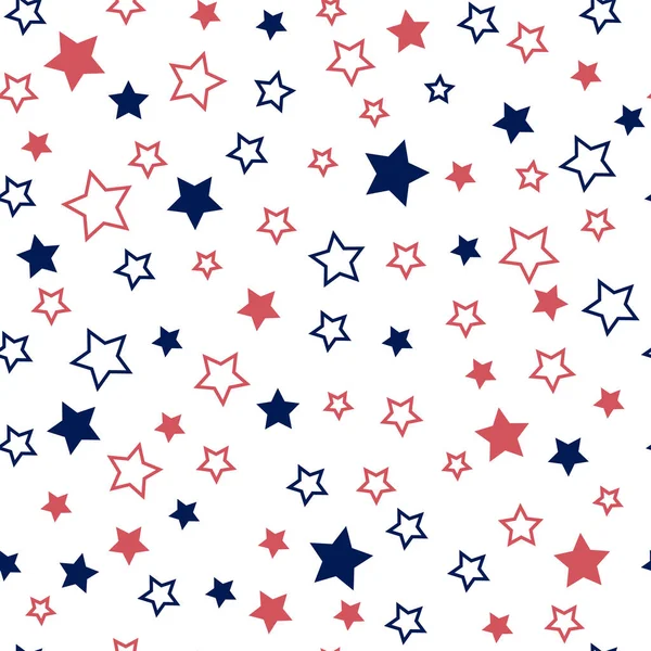 Multi Colored Stars Different Sizes Throwing Seamless Pattern Design Fabric — Stock Vector