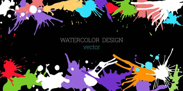 Tintas Cores Diferentes São Espalhadas Blots Brilhante Incomum Multicolorido Colorido — Vetor de Stock