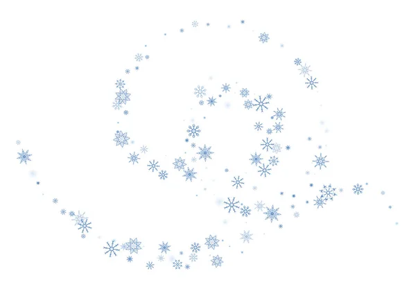 Fondo Navidad Azul Delicados Copos Nieve Calados Vuelan Sobre Fondo — Vector de stock