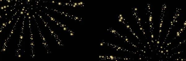 Золотой Блестящий Песок Конфетти Черном Фоне Маленькие Частицы Круглой Формы — стоковый вектор