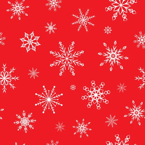 Snowflakes. Seamless pattern. Snow, snowfall, falling scattered white snowflakes. Background design for fabric, wallpaper, cover, paper for packaging. Vector — Stock Vector