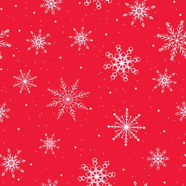 Snowflakes. Seamless pattern. Snow, snowfall, falling scattered white snowflakes. Background design for fabric, wallpaper, cover, paper for packaging. Vector — Stock Vector