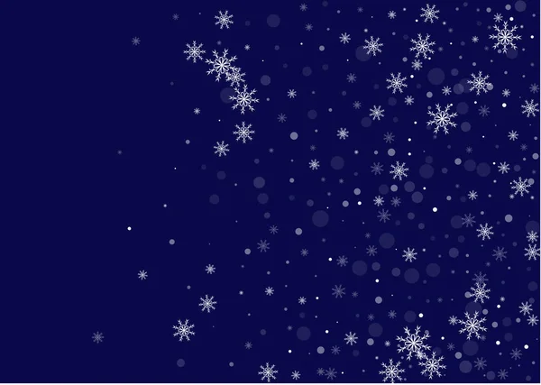 Świąteczne Tło Niebieskie Delikatne Płatki Śniegu Latają Białym Tle Uroczyste — Wektor stockowy