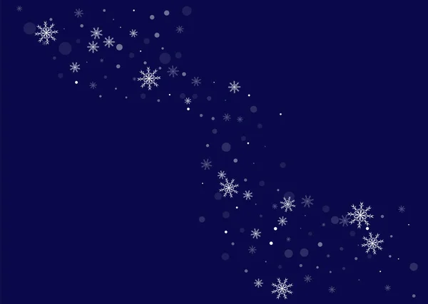 Fond Noël Délicats Flocons Neige Ajourés Bleus Volent Sur Fond — Image vectorielle
