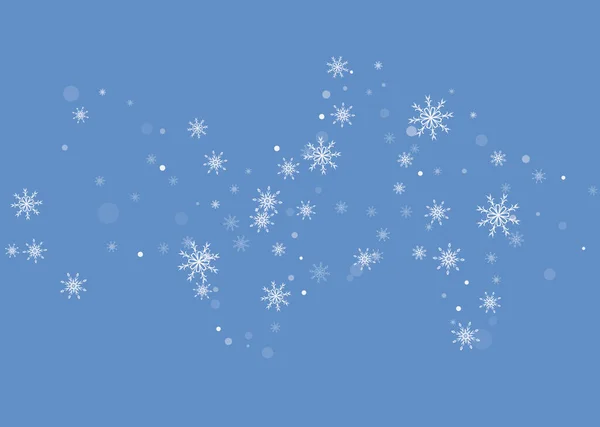 Fond Noël Délicats Flocons Neige Ajourés Bleus Volent Sur Fond — Image vectorielle