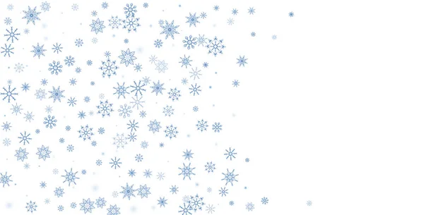 Fondo Navidad Azul Delicados Copos Nieve Calados Vuelan Sobre Fondo — Vector de stock