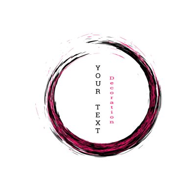 Boya vuruşları. Zen mürekkep çemberi amblemi. Mürekkep ya da boya ile çok renkli dairesel darbeler. Pankartlar, posterler, broşürler, kapaklar, dergiler için tasarım şablonu. EPS 10