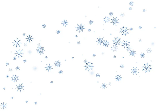 Fondo Navidad Azul Delicados Copos Nieve Calados Vuelan Sobre Fondo — Vector de stock