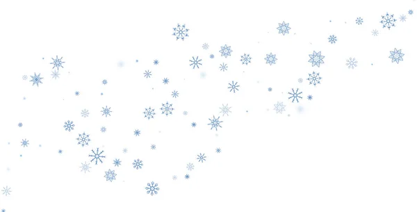 Fondo Navidad Azul Delicados Copos Nieve Calados Vuelan Sobre Fondo — Vector de stock