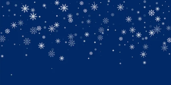 Christmas Background White Delicate Openwork Snowflakes Fly Blue Background New — Stock Vector