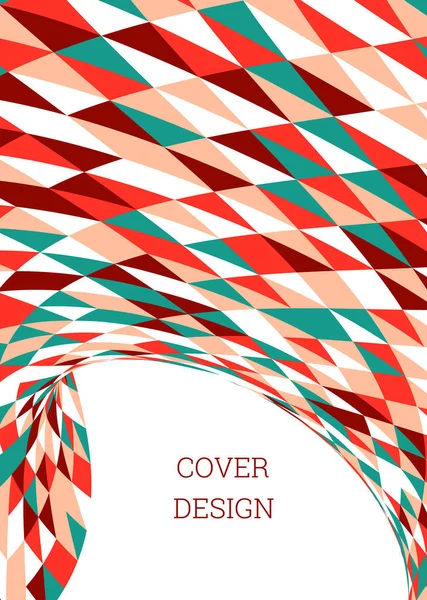 Bright patchwork of multi-colored triangles. Unusual cover or background design — Stock vektor