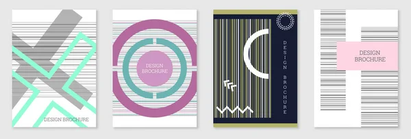 Coverdesign im Memphis-Stil. Geometrisches Design, abstrakter Hintergrund. Modische helle Einband, Banner, Poster, Booklet. Kreative Farben. — Stockvektor