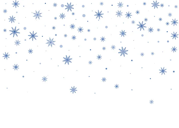 Fondo Navidad Azul Delicados Copos Nieve Calados Vuelan Sobre Fondo — Vector de stock