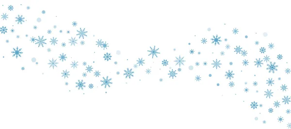 Fondo Navidad Azul Delicados Copos Nieve Calados Vuelan Sobre Fondo — Vector de stock