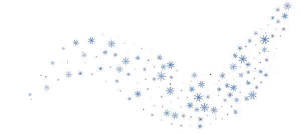 Голубые нежные снежинки рассеиваются на белом фоне. Праздничный фон, дизайн открыток, обои — стоковый вектор