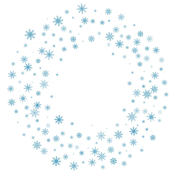 Mavi narin açılır kar taneleri beyaz arka planda dağılır. Şenlikli arkaplan, kartpostal tasarımı, duvar kağıdı