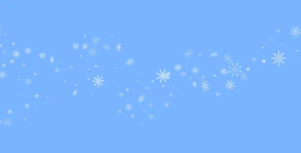 Рождественский Фон Белые Нежные Снежинки Открываются Голубом Фоне Новогодний Праздничный — стоковый вектор
