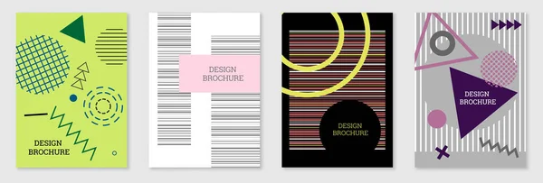 Design Geometrico Della Copertina Set Astratto Sfondo Insolito Nello Stile — Vettoriale Stock