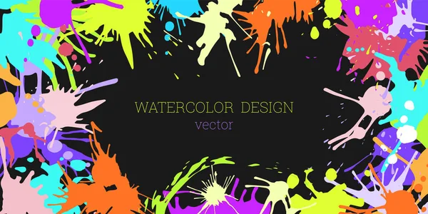 Tintas Cores Diferentes São Espalhadas Blots Brilhante Incomum Multicolorido Colorido — Vetor de Stock