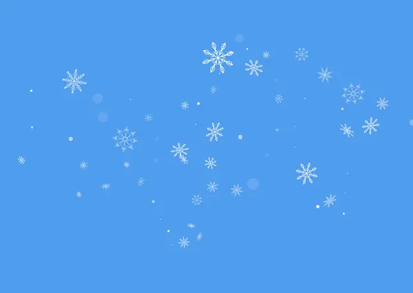圣诞节的背景白色精致的开放雪片在蓝色的背景上飘扬 新年佳节设计 — 图库矢量图片