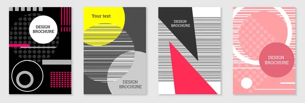 Diseño Geométrico Cubierta Set Resumen Inusual Fondo Estilo Memphis Formas — Archivo Imágenes Vectoriales