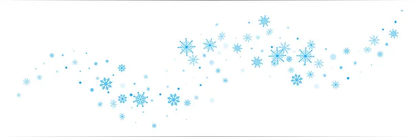 Christmas Background Blue Delicate Openwork Snowflakes Fly White Background Festive — Stock Vector