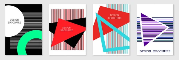 Geometrische Hoes Ontwerp Set Abstracte Ongewone Achtergrond Stijl Van Memphis — Stockvector