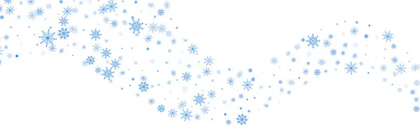 Blue delicate openwork snowflakes scatter on a white background. Festive background, postcard design, wallpaper — Stock Vector