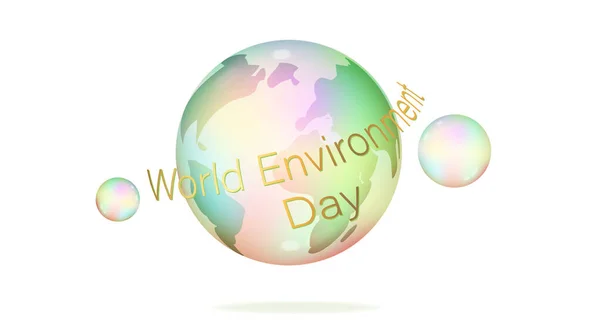Dünya Çevre Günü Kararsız Bir Kelime Kırılgan Toprak Baloncuk Gezegeni — Stok fotoğraf