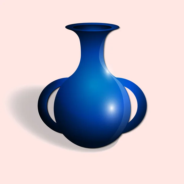 Vase Bleu Icône Deux Poignées — Image vectorielle