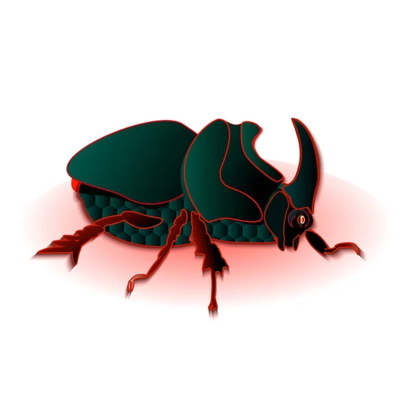 Icono Insecto Color Verde Rojo Vector Diseño Plano Logo Del — Vector de stock