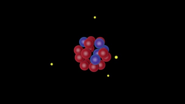 Atomik Çekirdeği Elektronları Protonları Olan Bir Atomun Animasyon Modeli — Stok video