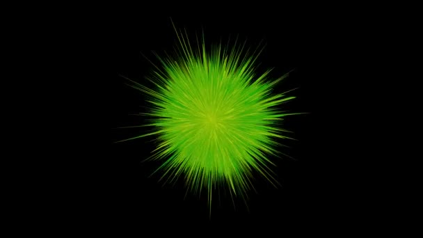 boule verte animée tourne en boucle sur fond noir 