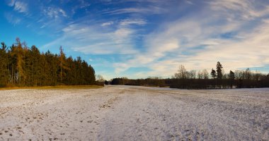 bulutlu bir gökyüzünün altındaki doğal manzara manzarası