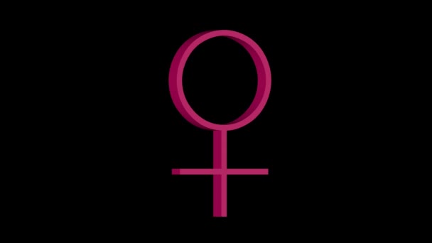 Female Symbol Rotation Animation — Stock Video