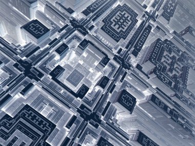 sürreal gelecekçi dijital 3D tasarım sanat soyut arkaplan fraktal resimleme meditasyon ve dekorasyon duvar kağıdı için