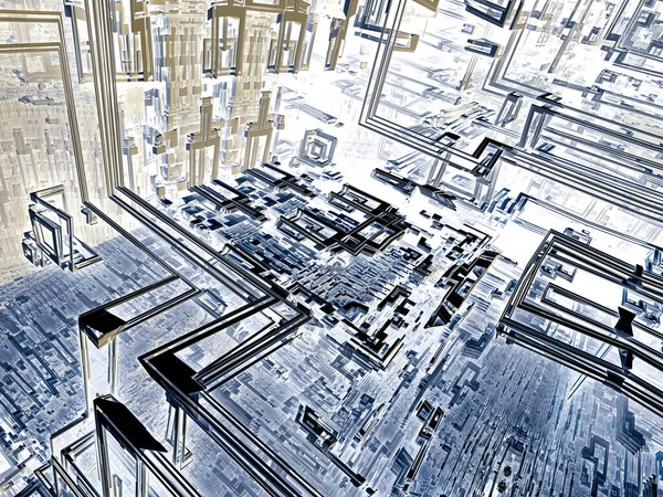 Surreal Futuristische Digitale Design Kunst Abstrakten Hintergrund Fraktale Illustration Für — Stockfoto