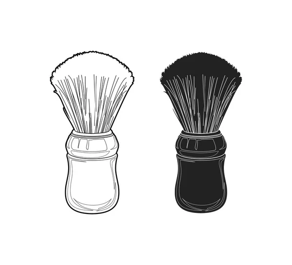 Shaving Brush Vector Illustration Isolated White Background Barbershop Tool — Stock Vector