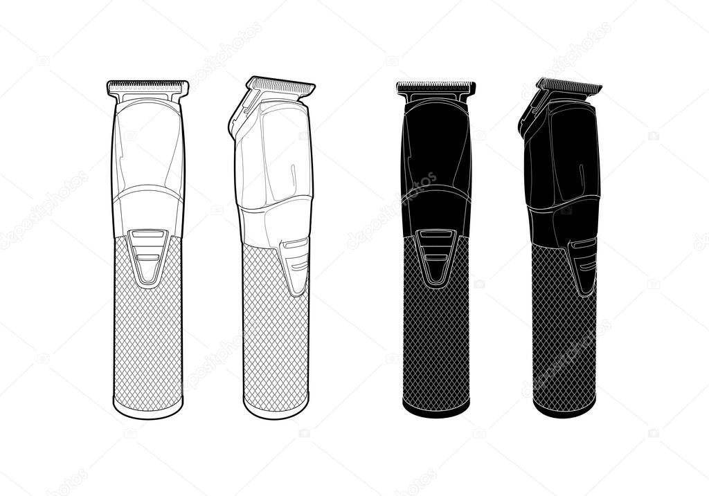 Hair clipper on a white background. Trimmer - electric barber machine