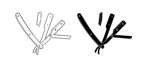 Das offene Rasiermesser - ein Rasierwerkzeug. Königliche Rasur beim Friseur. Barber Tool- Vektor Illustration — Stockvektor