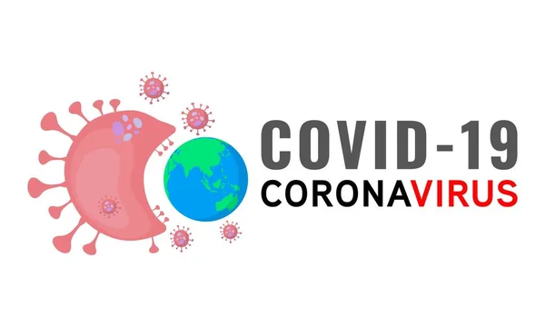 Vektorillustration Koronavirusangrepp Jorden Viruset Som Också Kallas Covid Ett Dödligt — Stock vektor