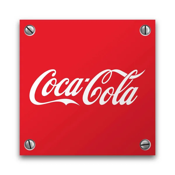 Illustration Coca Cola Skyltning Logotyp Isolerad Röd Skylt Konceptet Mat — Stock vektor