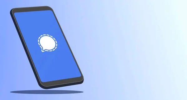 Signal Private Messenger Mobile Anwendung Auf Einem Smartphone Zur Redaktionellen — Stockvektor