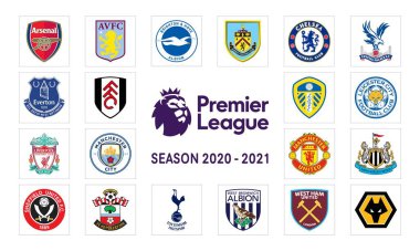 English Premier League season 2020 - 2021 for illustrative editorial use. League poster concept. clipart