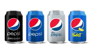 Pepsi karbonlu dronların toplanması vektör illüstrasyonuName.